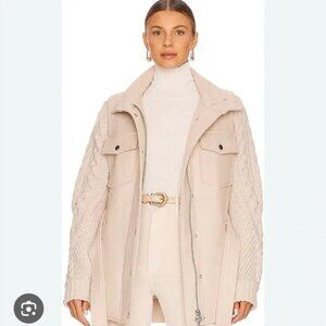 Veronica Beard Jett Mixed Media knit Waist Tie  Utility Jacket XS